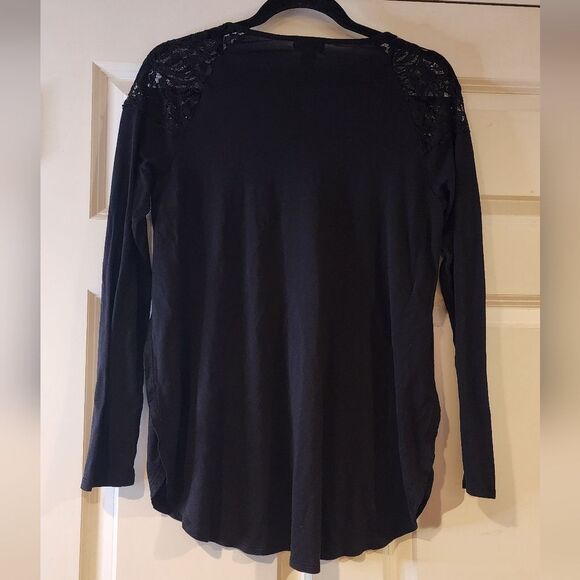 Old Navy black lace top long sleeve top with open sides M - Picture 4 of 5